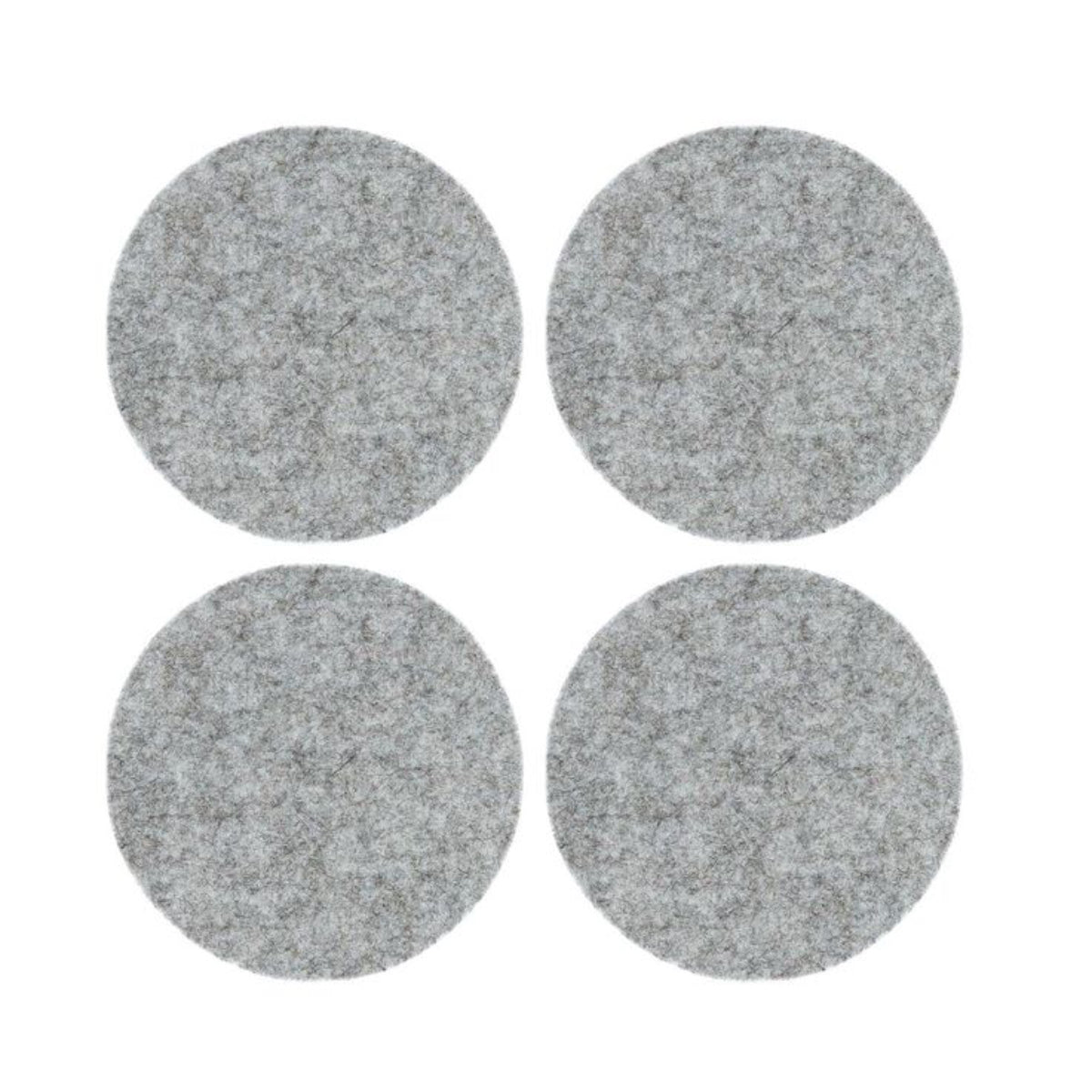 Merino Wool Round Coasters -Set of 4 in Grey