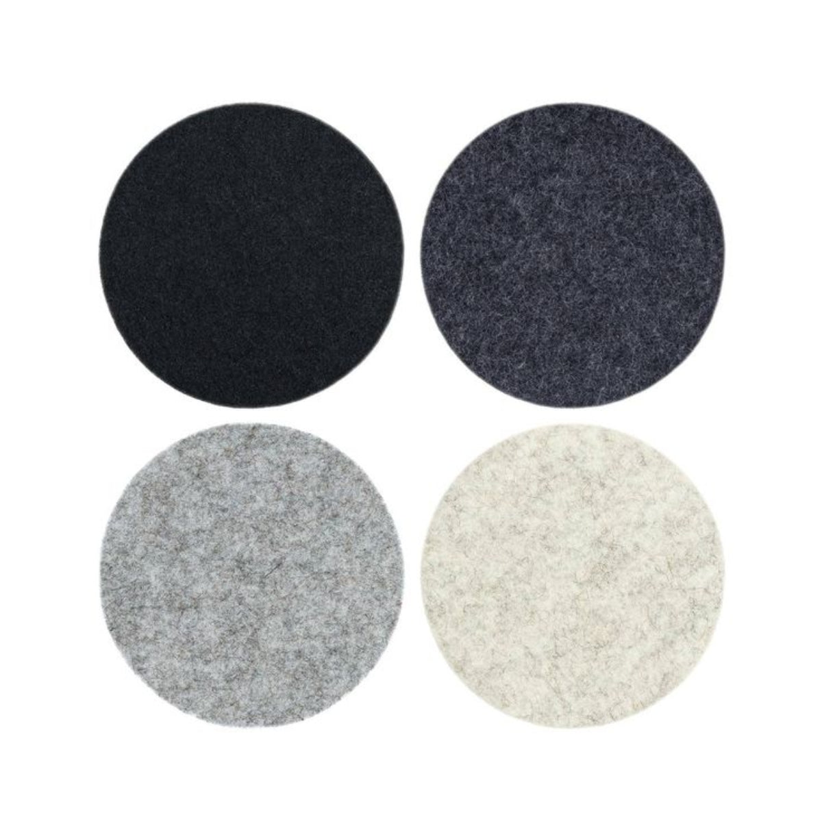 Merino Wool Round Coasters -Set of 4 in Noir