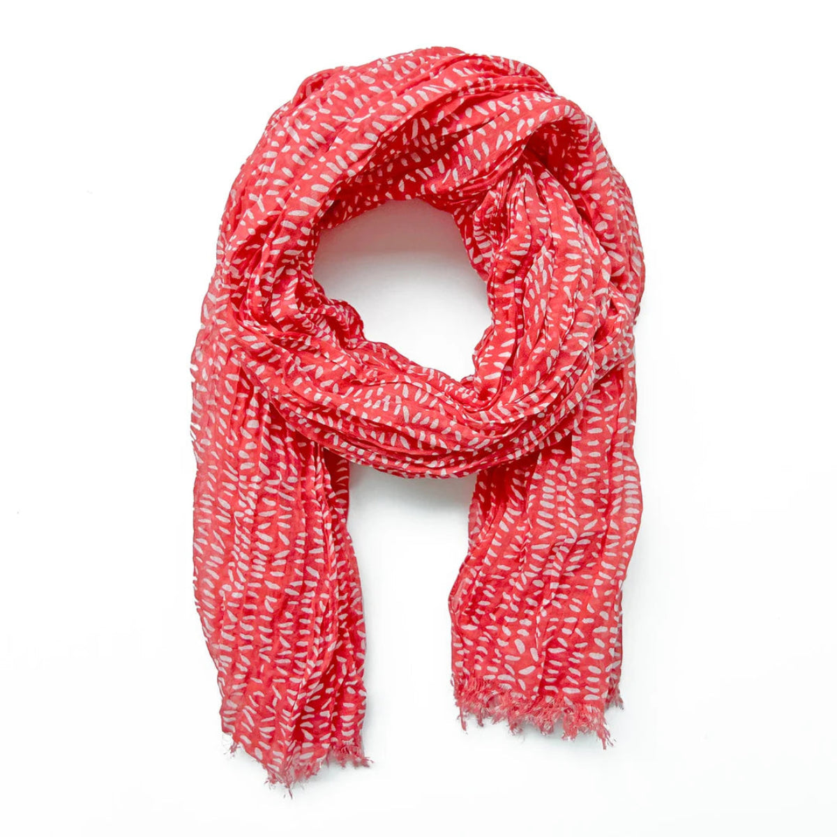 Stitch Cotton Scarf in Red