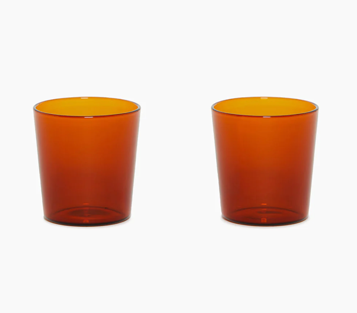 Glass Tumbler in Burnt Orange