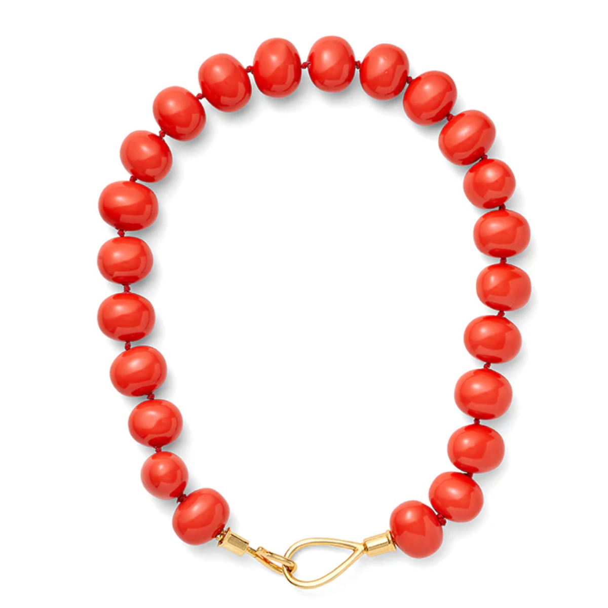 Dark Coral Pebble Necklace