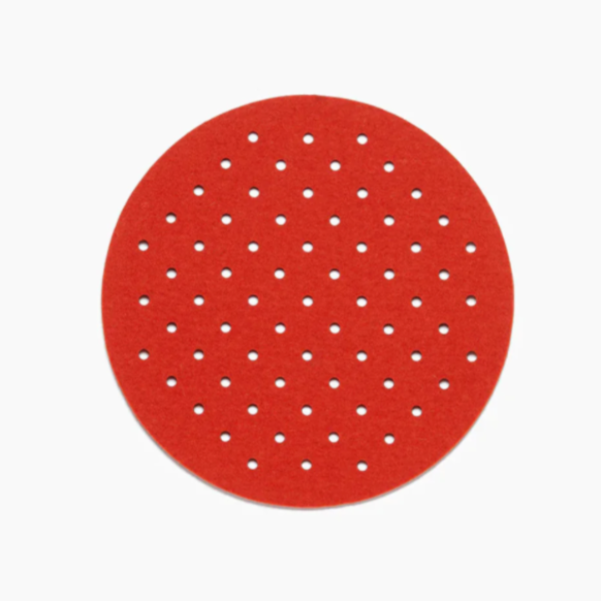 Round Merino Wool Felt Perf Trivet 12" in Orange