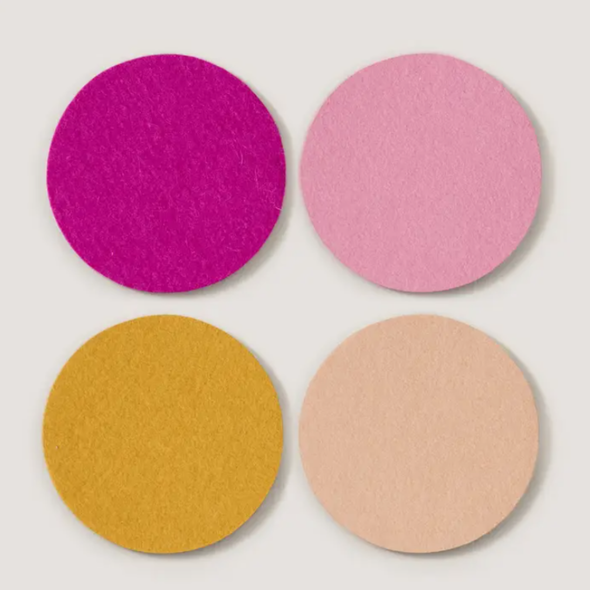 Merino Wool Round Coasters -Set of 4 in Superbloom
