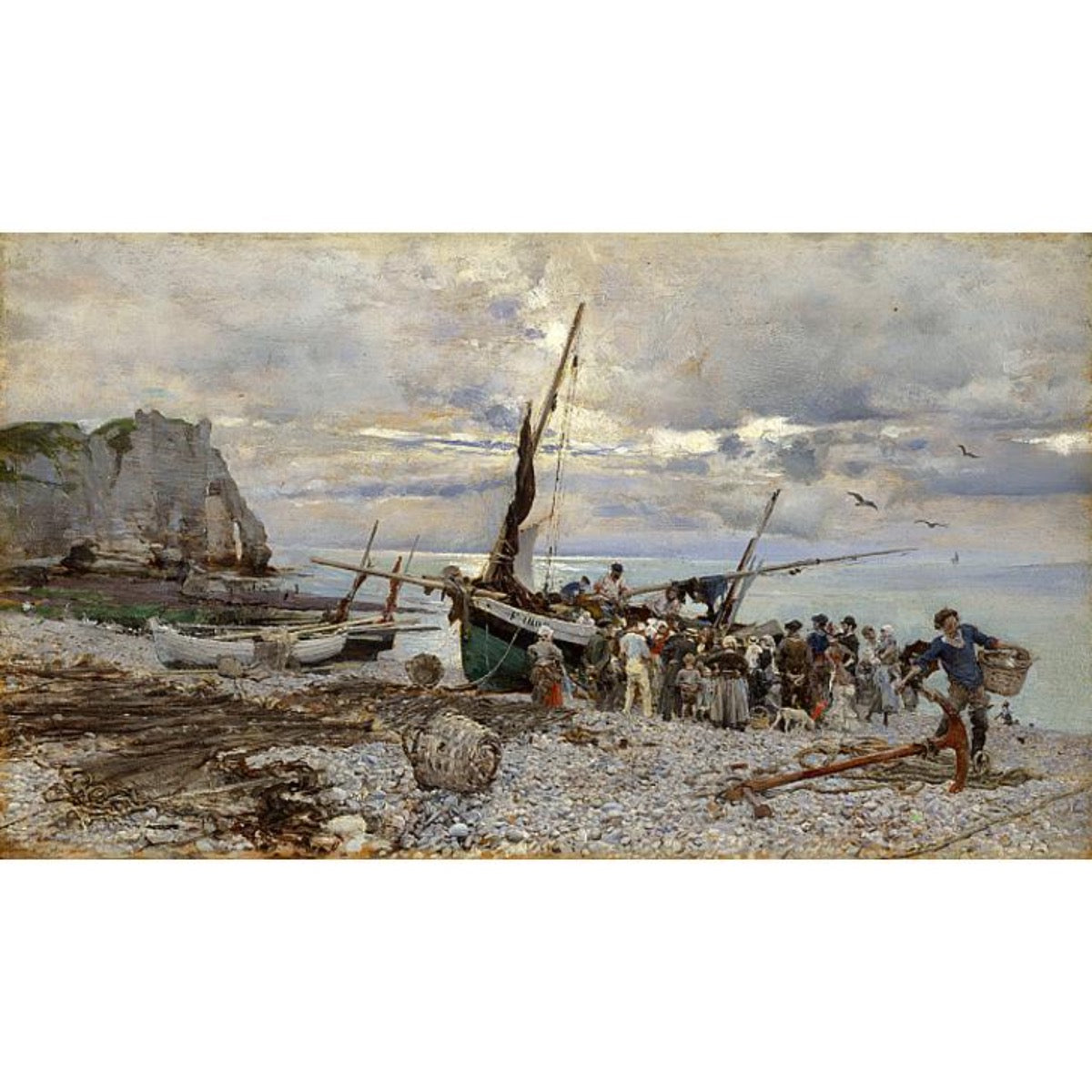 Return of The Fishing Boats, Étretat, 1879