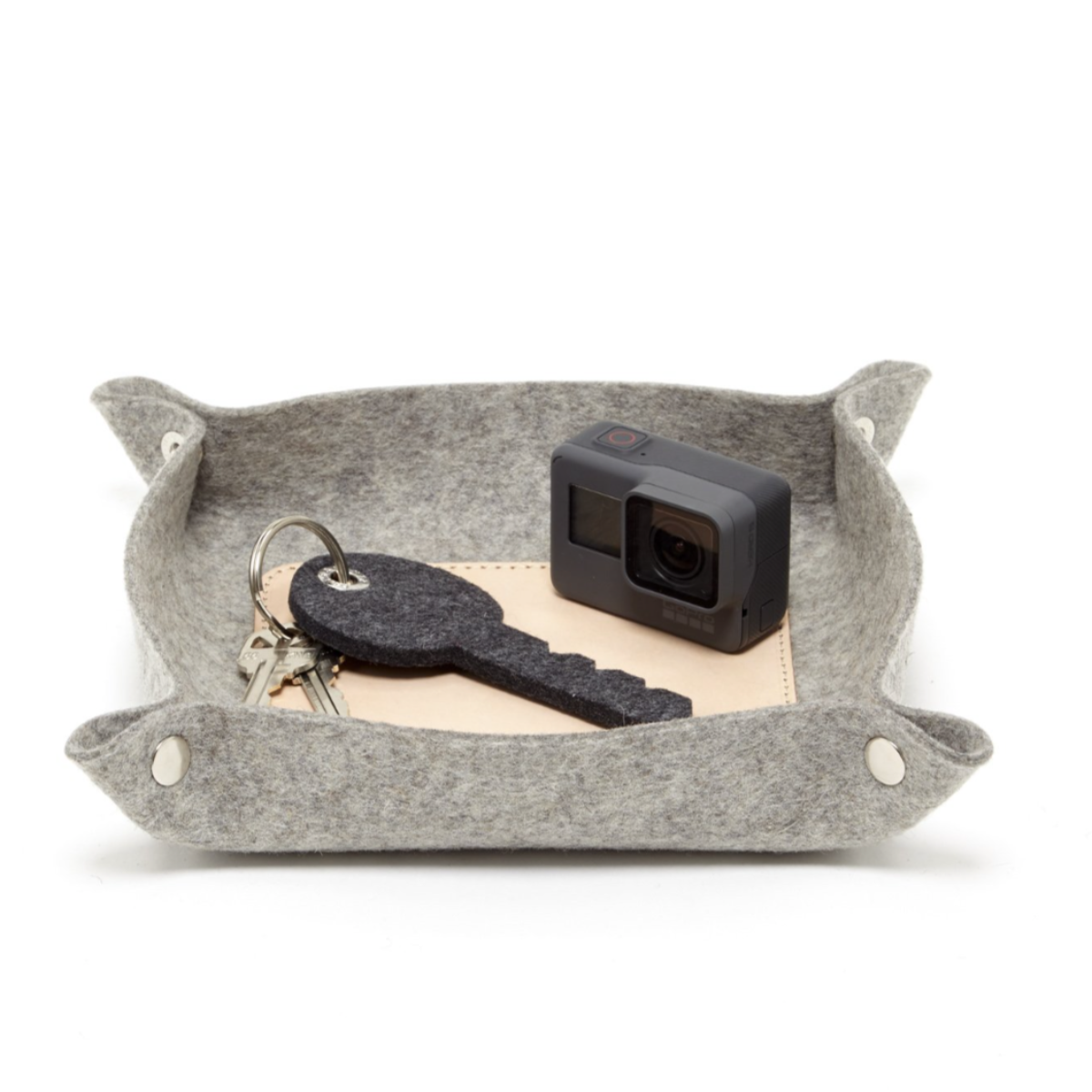 Valet Tray in Leather and Merino Wool Felt