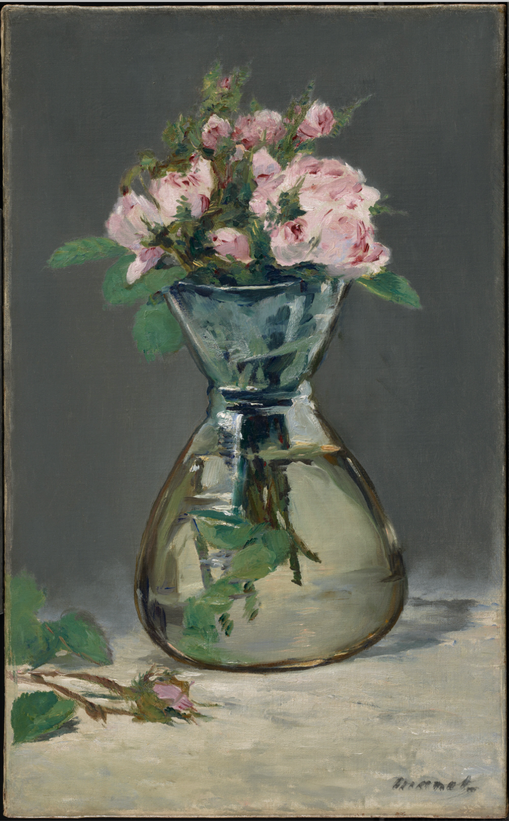 Moss Roses In A Vase 1882