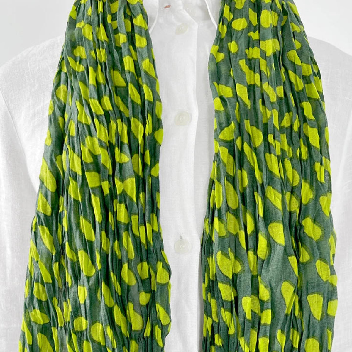 Cheetah Cotton Scarf in Forest/Pine