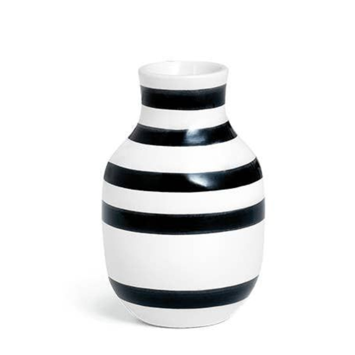 Stripey Vase in Black Small
