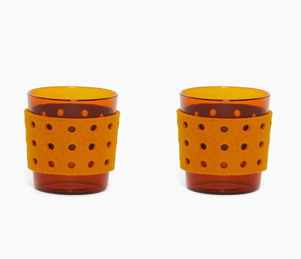 Glass Tumbler in Burnt Orange