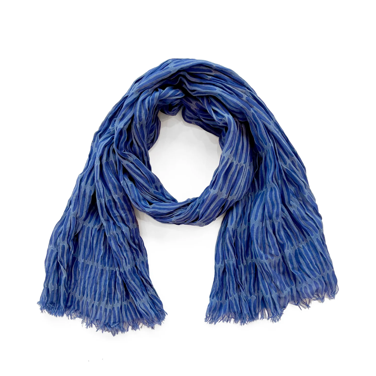 Big Basket cotton scarf in Blue/Periwinkle