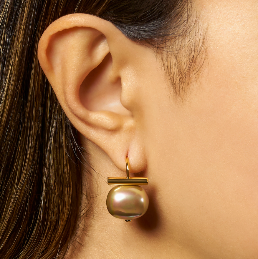 Biscuit Pebble Pearl Earring