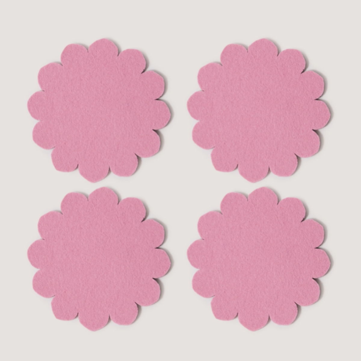 Crest Merino Wool Coaster Solid 4 Pack - Mauve