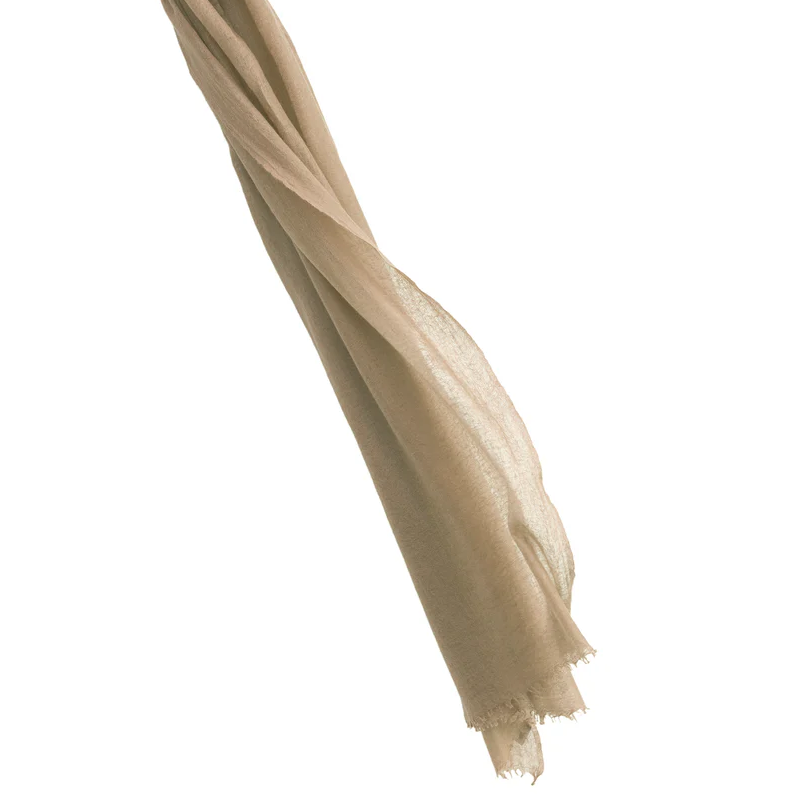 Cashmere Whisper Featherweight Stole Scarf in Sand