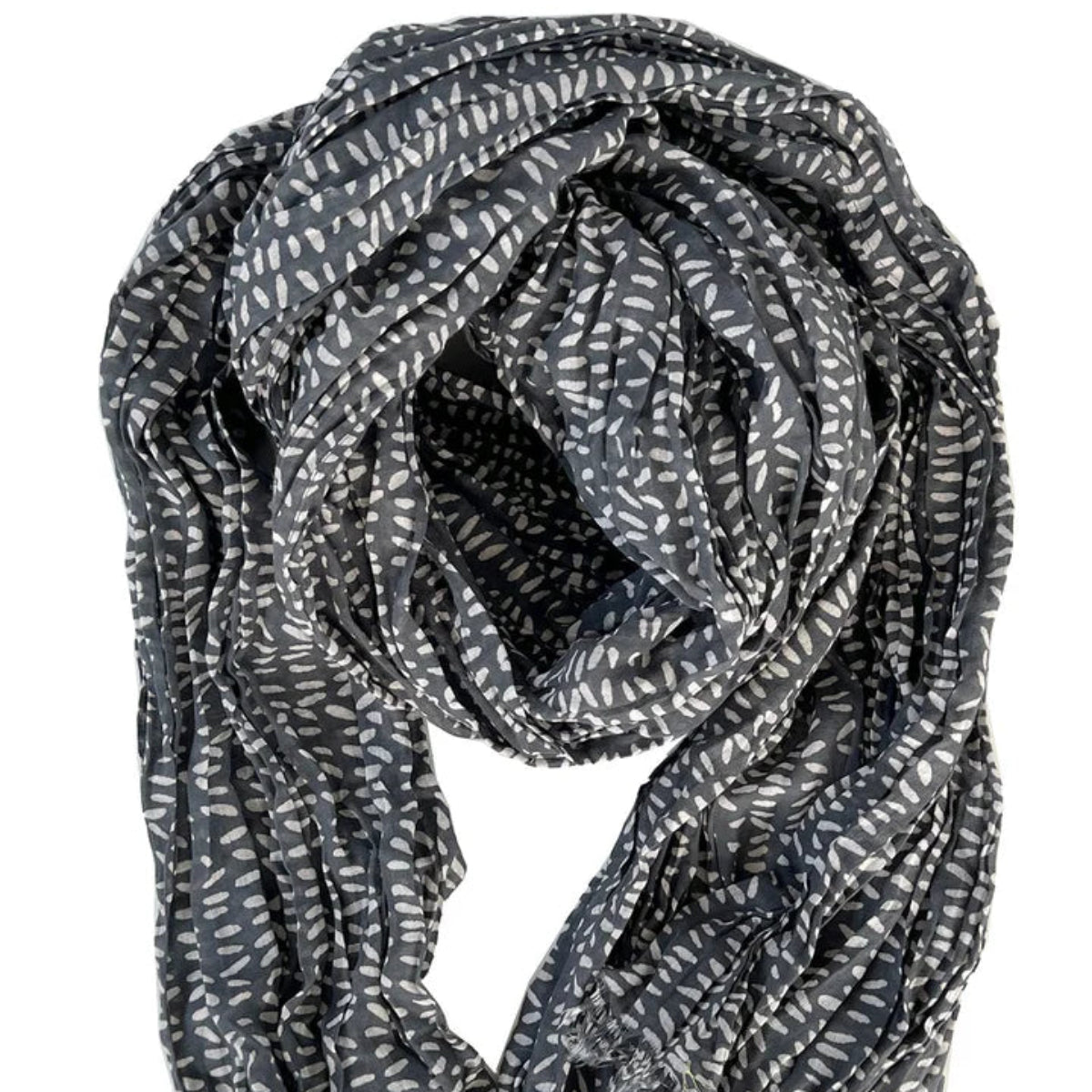 Stitch Cotton Scarf in Coal