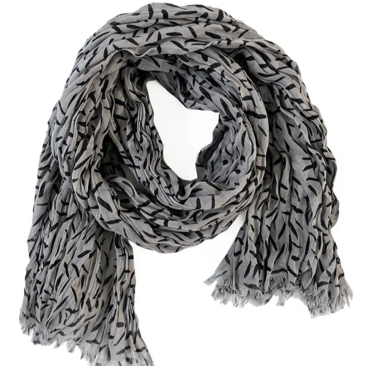 Widget Cotton Scarf in Black/Grey