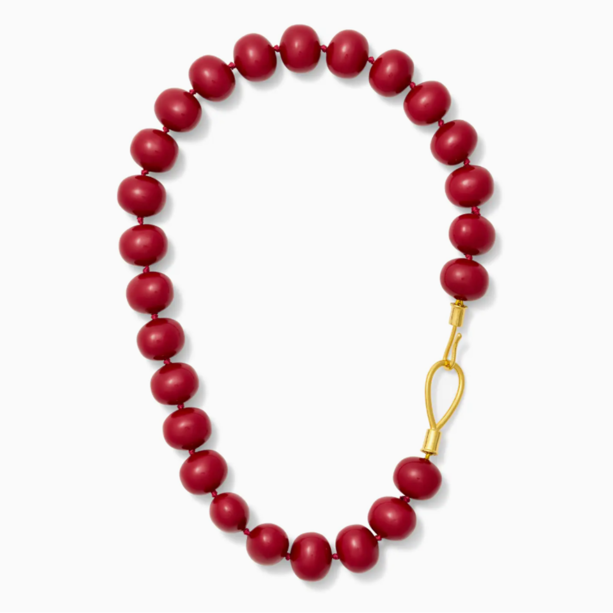 LASSO PEBBLE PEARL NECKLACE IN CLARET