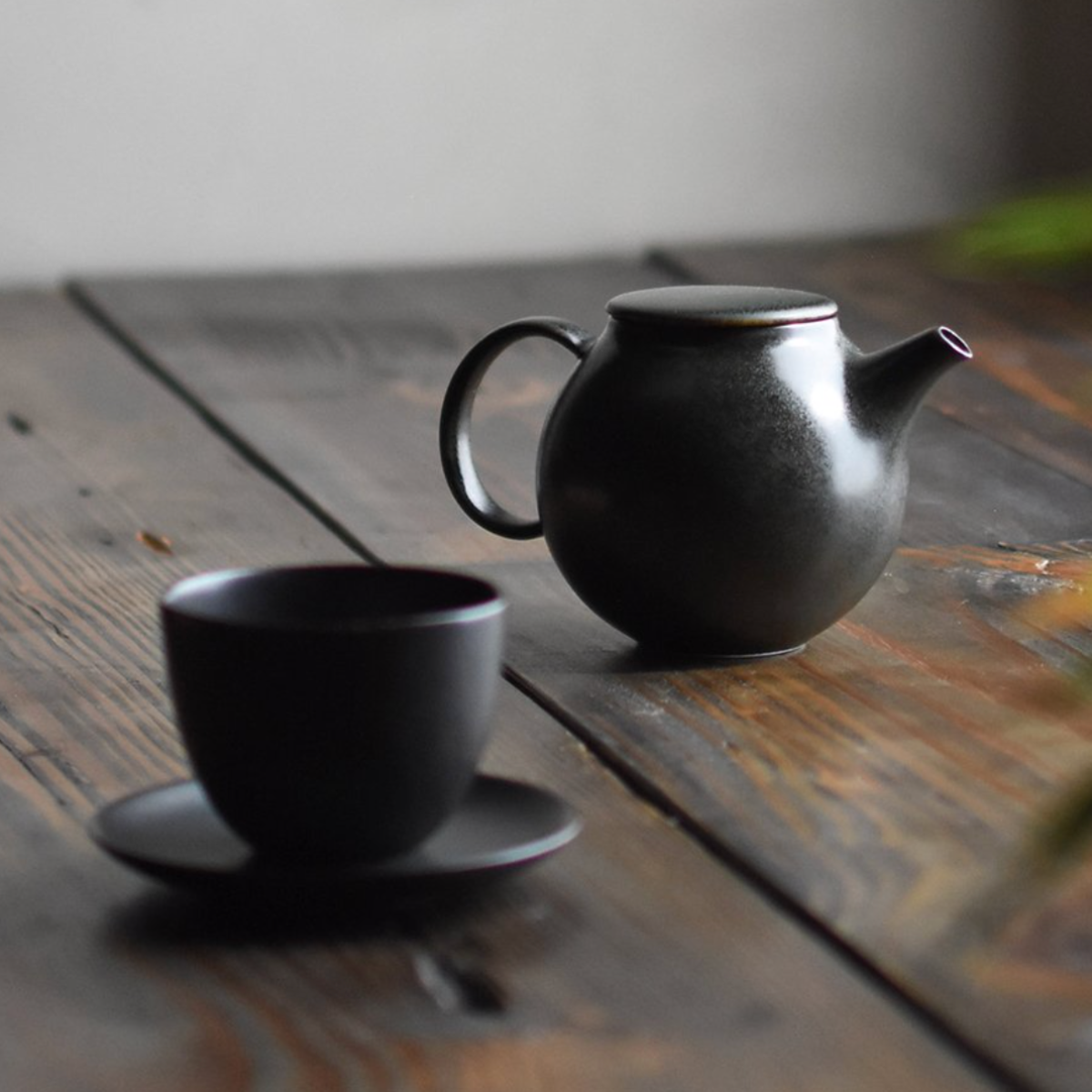 Black Pebble Porcelain Teapot